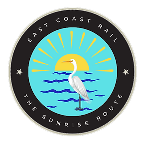 East Coast Rail Logo. Interwoven worldbuilding model railroad.