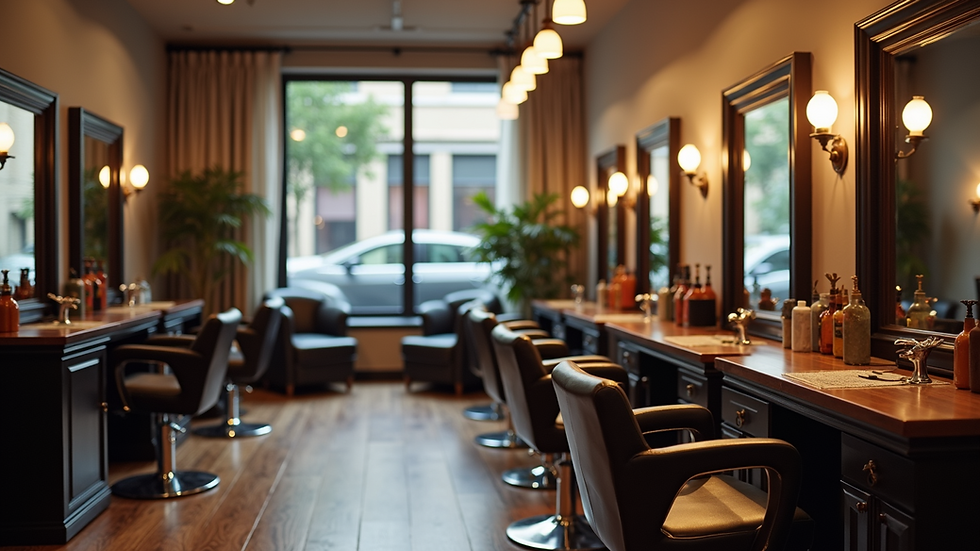 Inside view of a trendy NYC hair salon