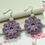 Thumbnail: Lilac crochet earrings with white timber bead and silver hook.