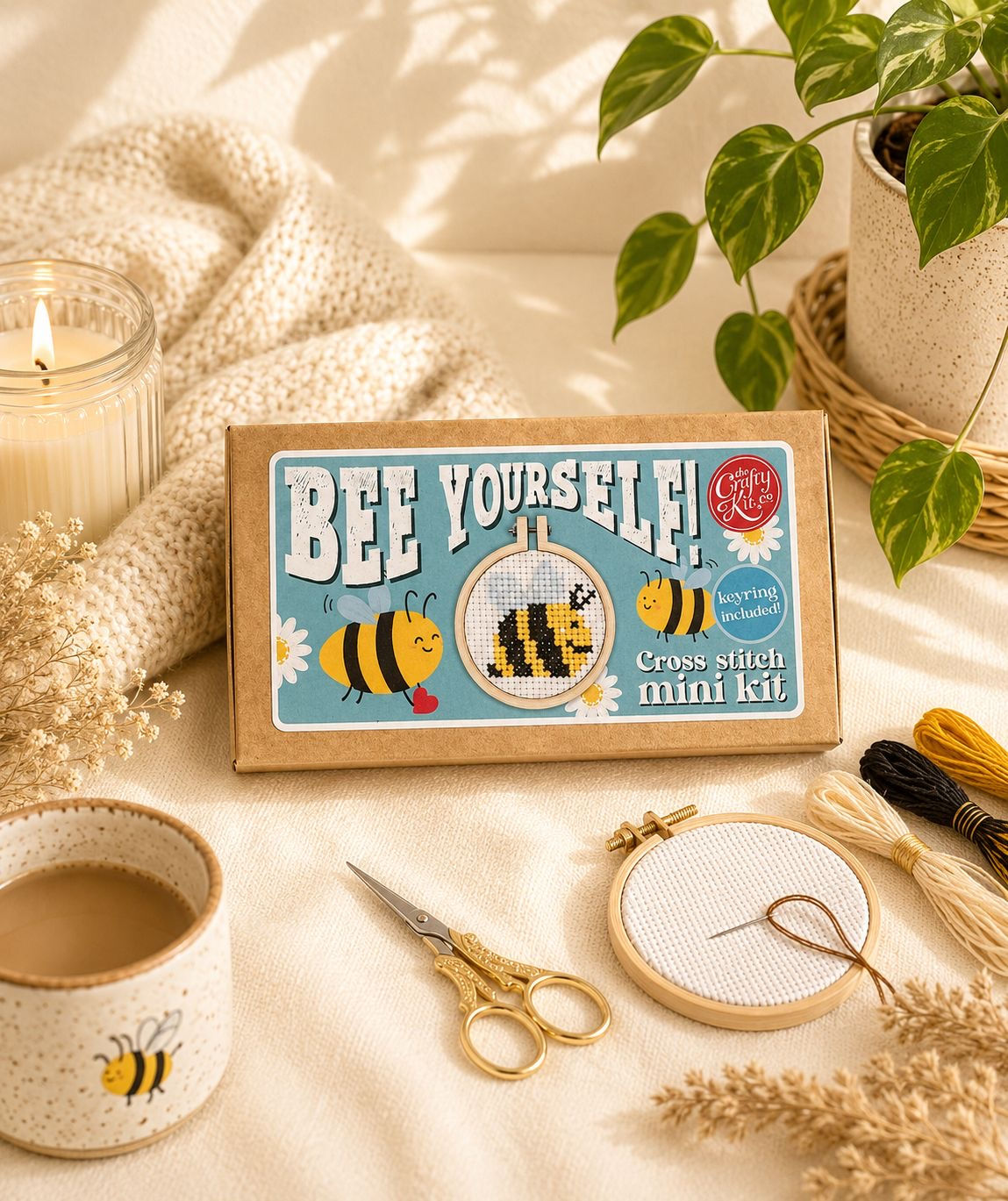 Bee Yourself! Mini Matchbox Cross Stitch Kit
