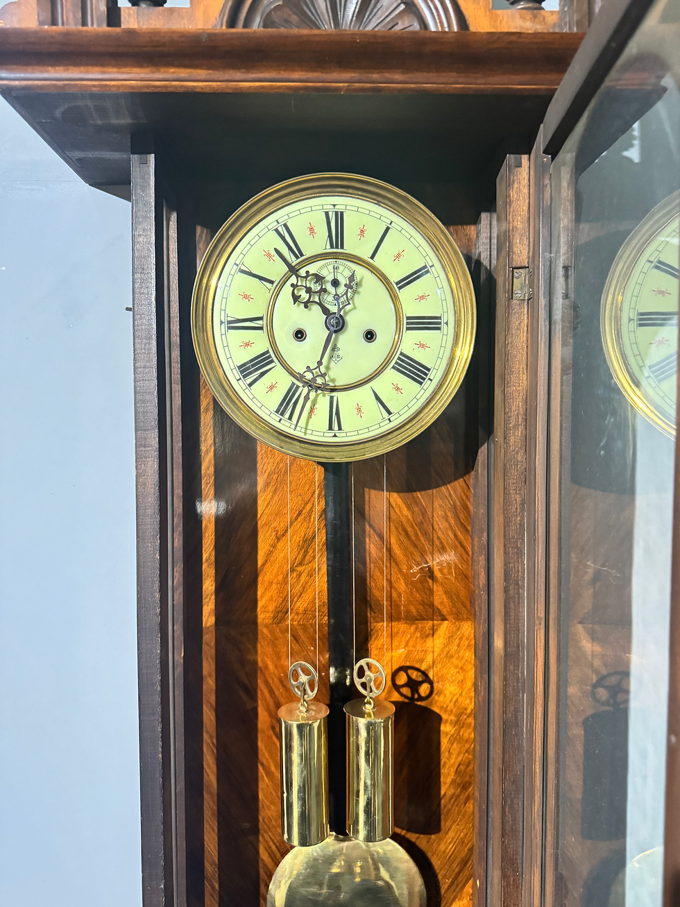 Thumbnail: Gustav Becker Two weight wall clock 