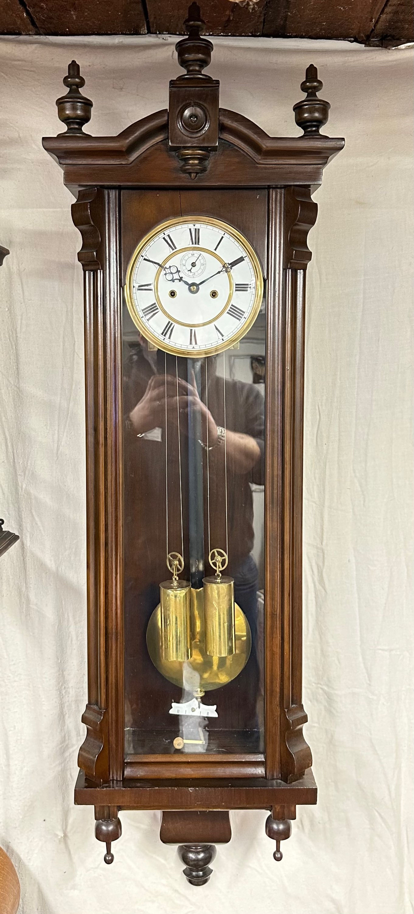 Lovely German double weight wall clock