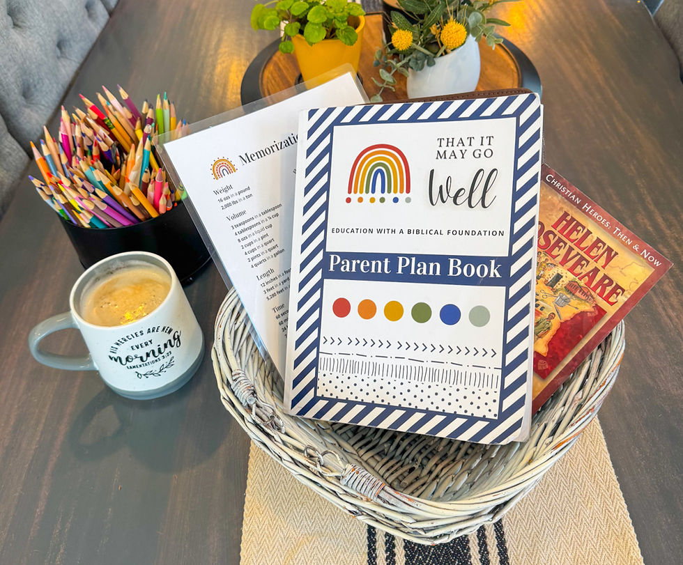 Parent Plan Book, Montessori Skills document, and colored pencils