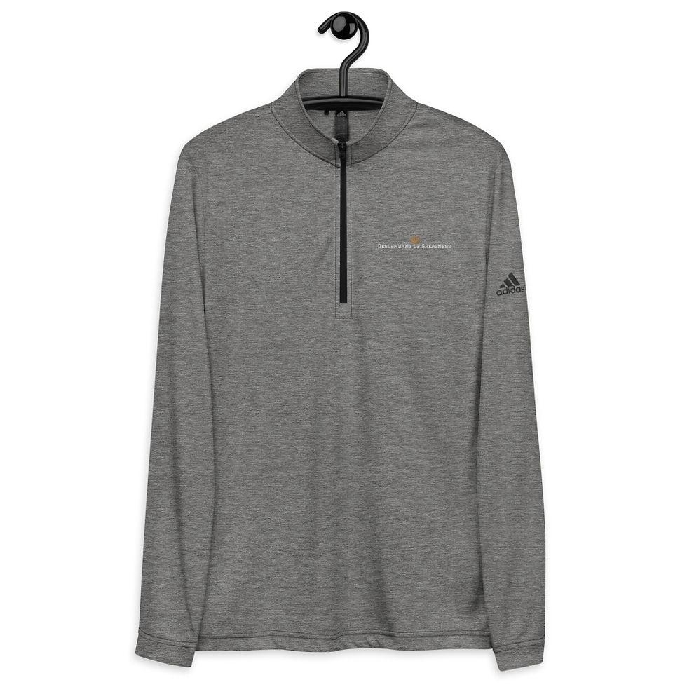 Thumbnail: Embroidered- Descendant Of Greatness- Adidas Quarter zip pullover
