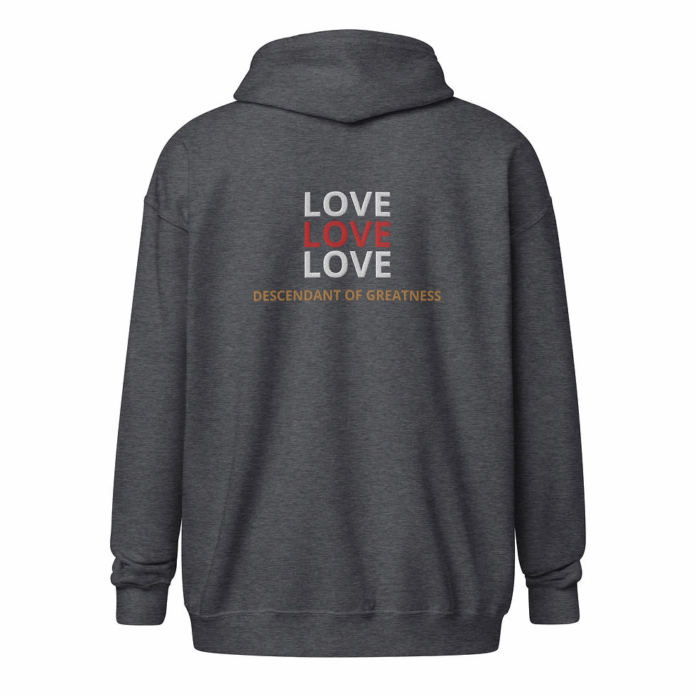 Thumbnail: LOVE, LOVE, LOVE- (Embroidered) Unisex heavy blend zip hoodie