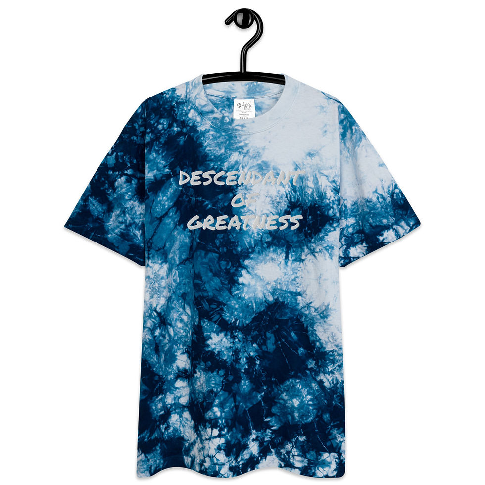 Thumbnail: DESCENDANT OF GREATNESS- Embroidered Oversized tie-dye t-shirt