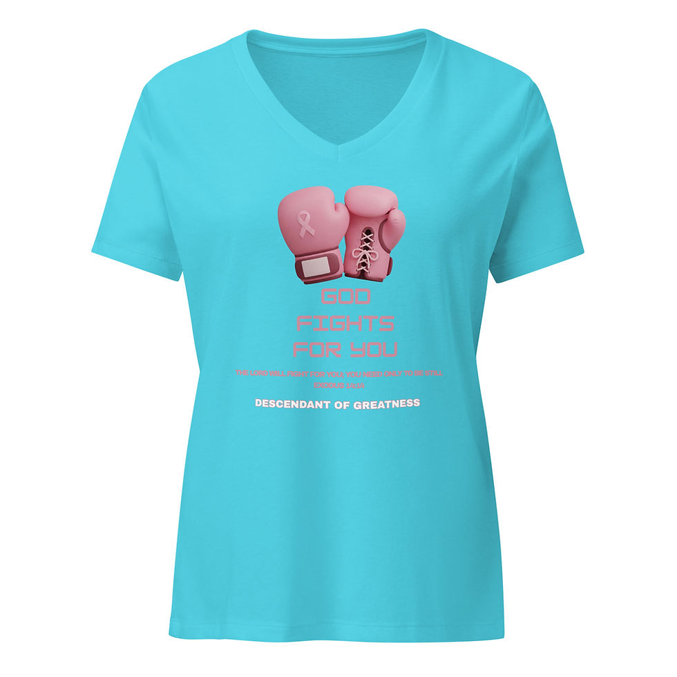 Thumbnail: God fights for you- Women’s relaxed v-neck t-shirt