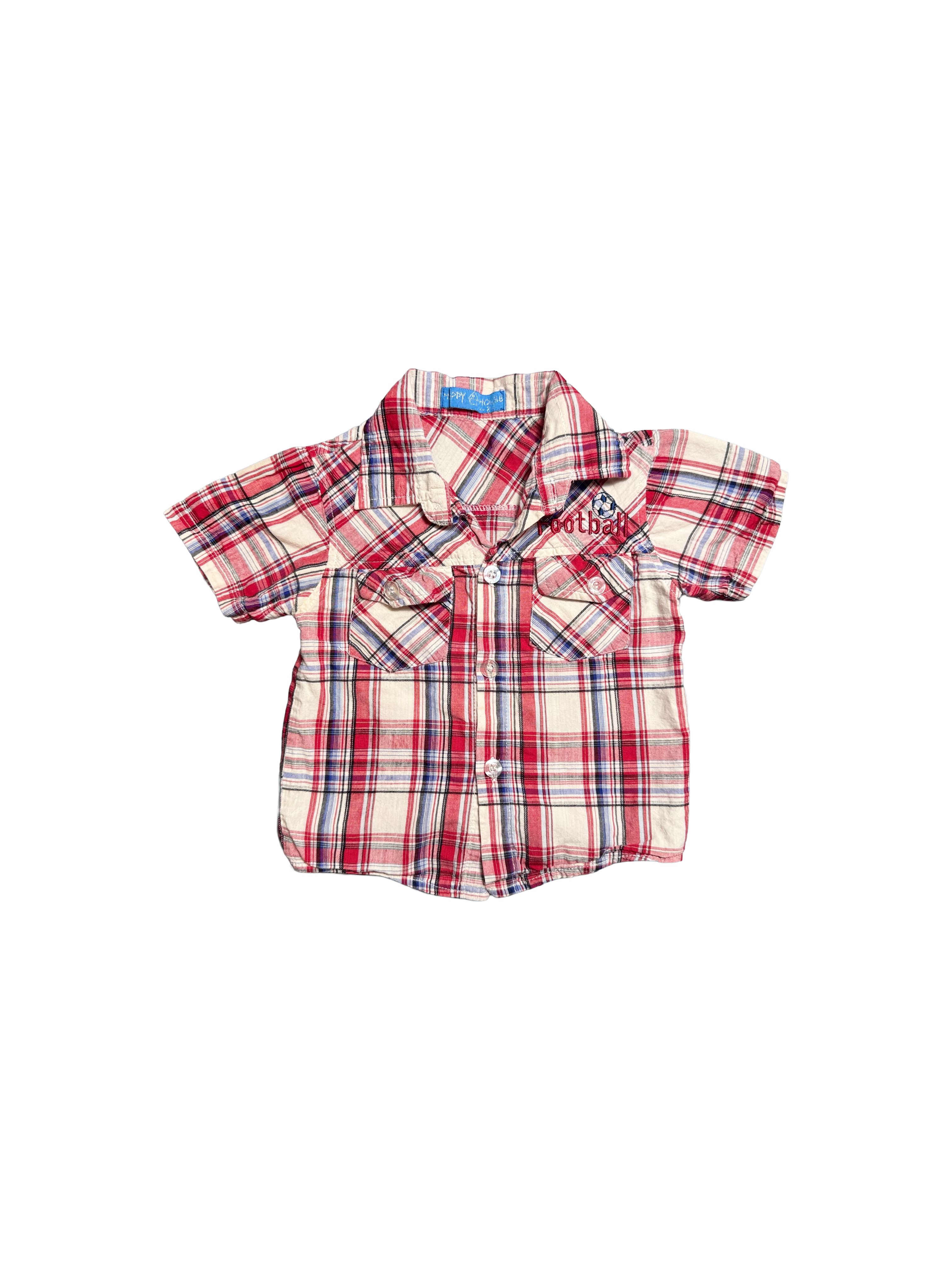 Chemise rouge à carreaux manches courtes Happy House 2 ans