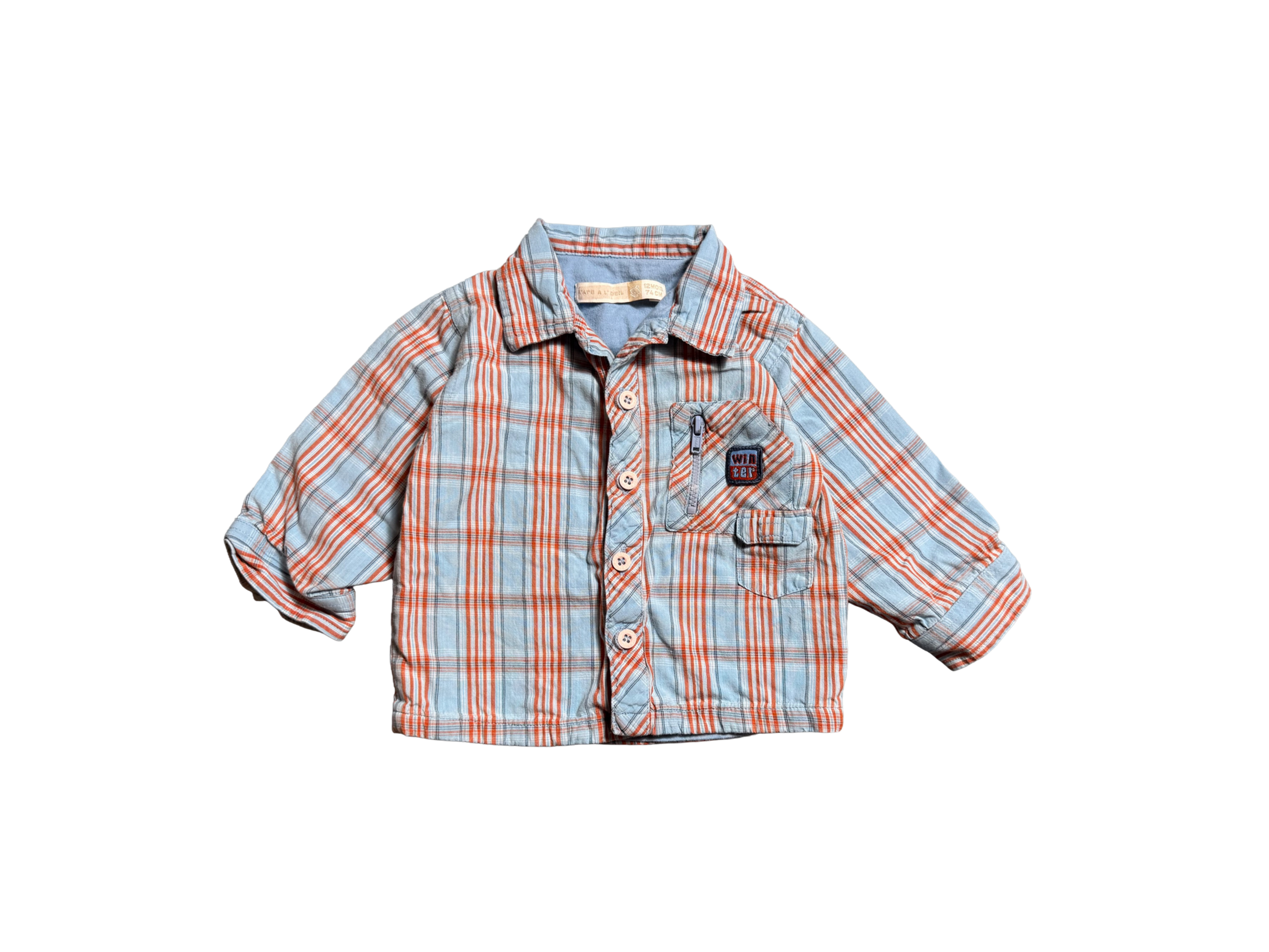 Chemise molletonnée manches longues TAO 12 mois