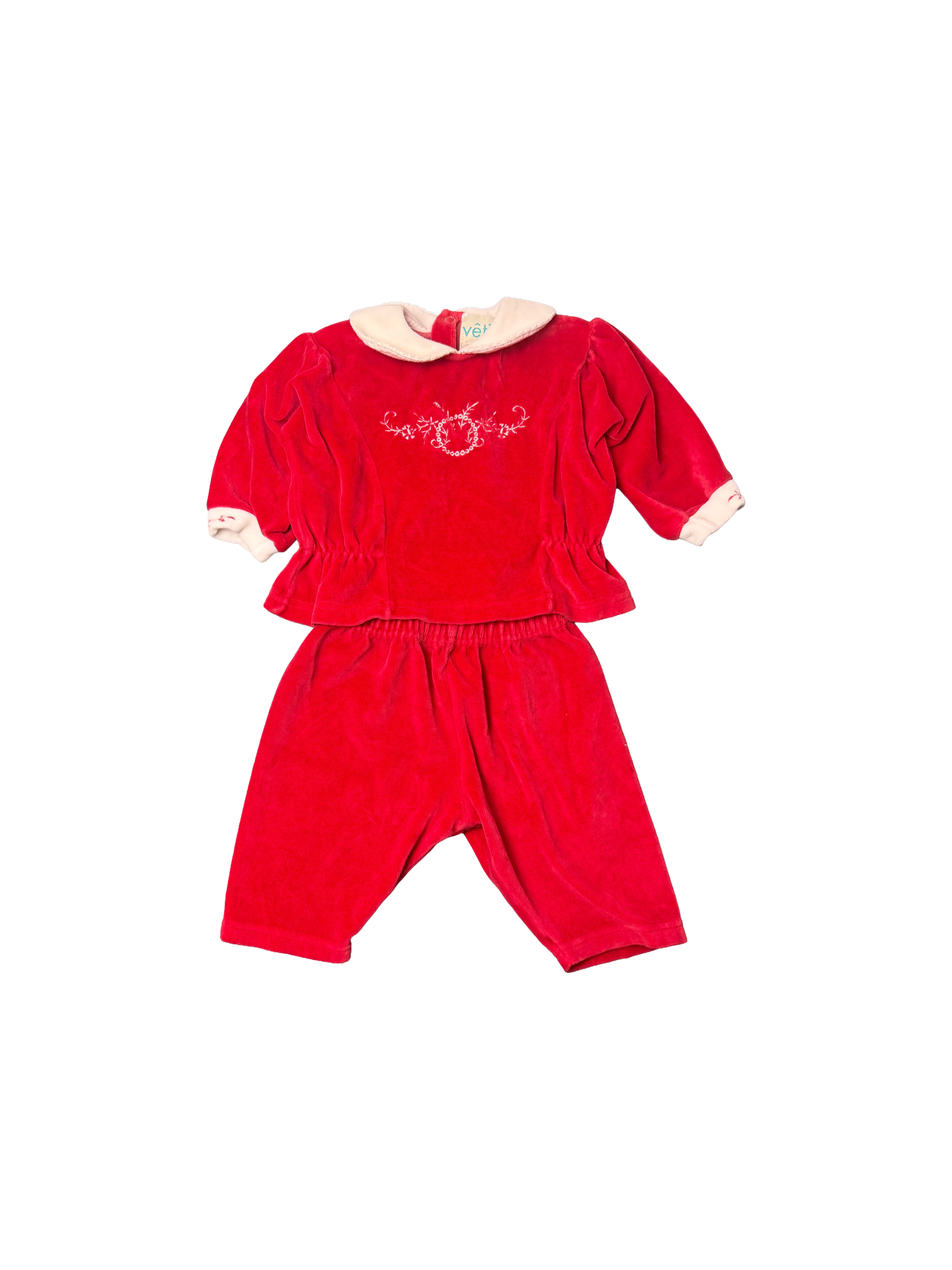 Pyjama velours 2 pièces Vêtir 3 mois