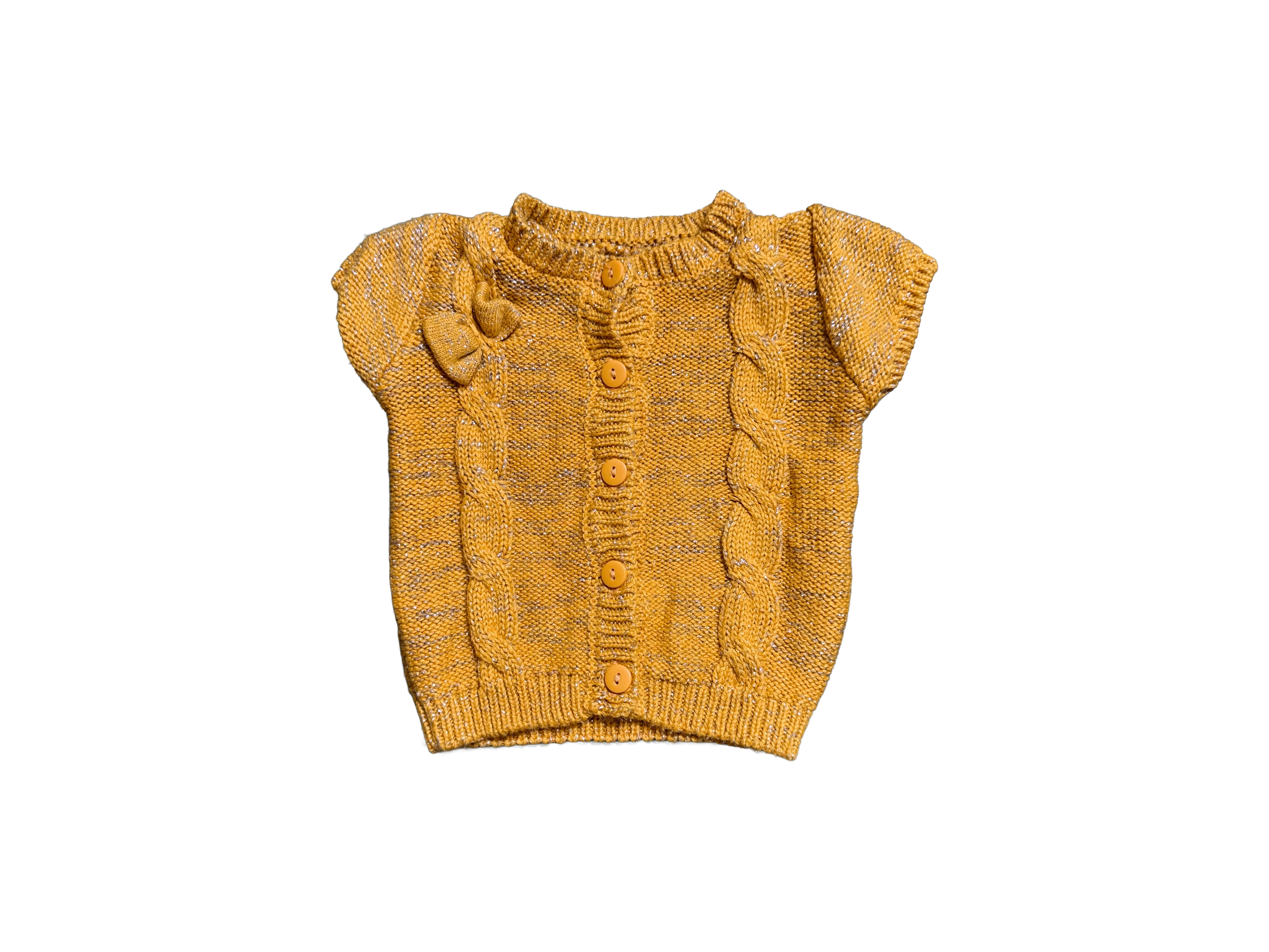Pull jaune en maille manches courtes Kitchoun 1 mois 