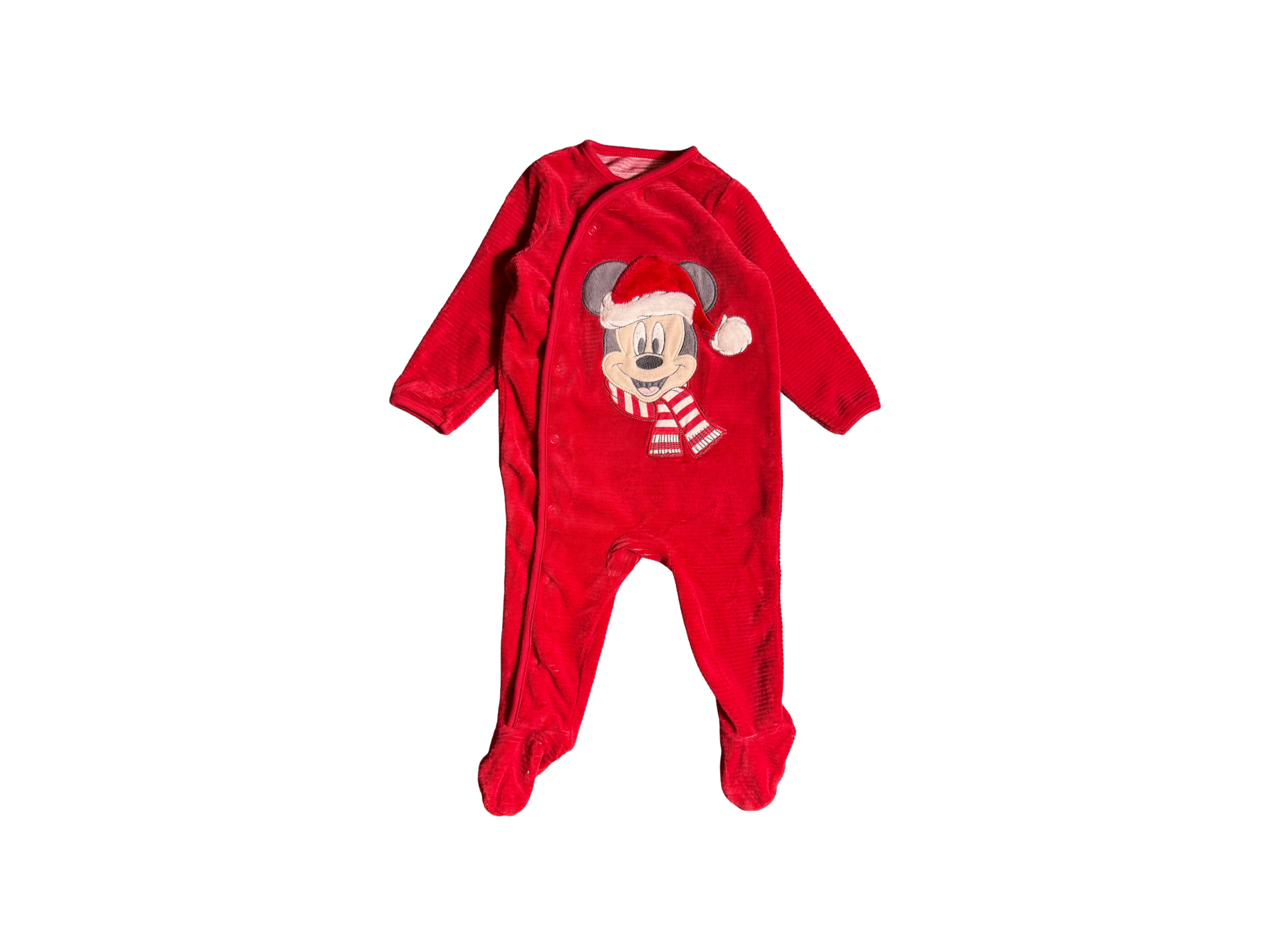 Pyjama velours rouge C&A 6-9 mois