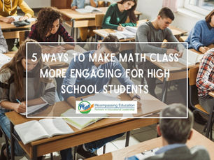 A classroom of high school students work at desks with books and paper.