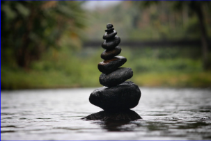 rocks stacked on top of each other in perfect balance.