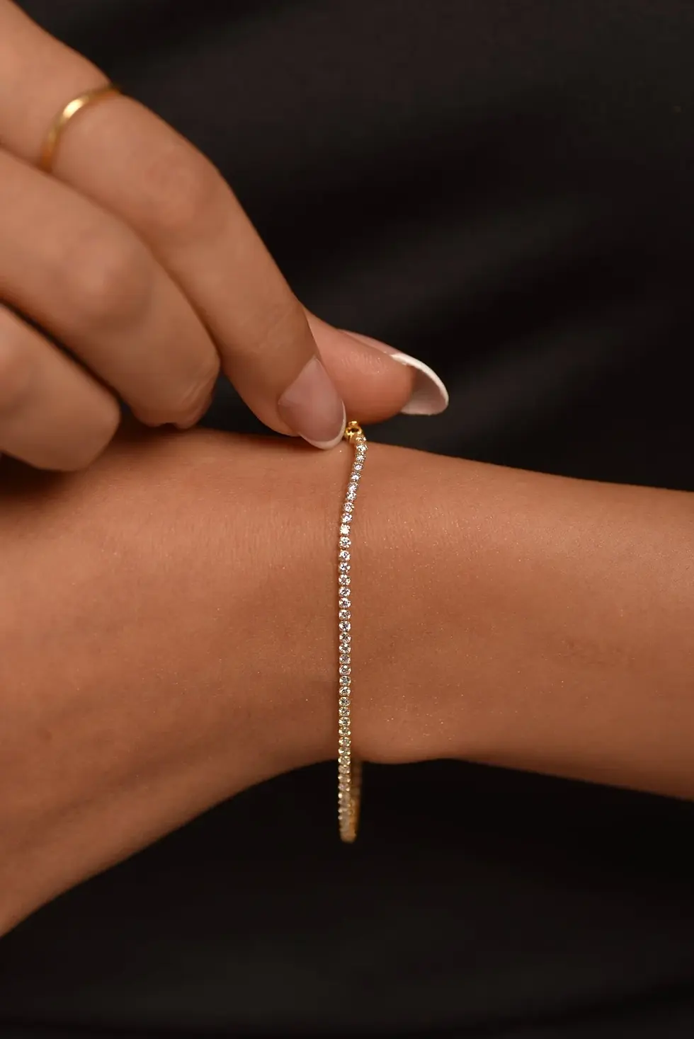 1.72 carat 14K gold dainty diamond tennis bracelet