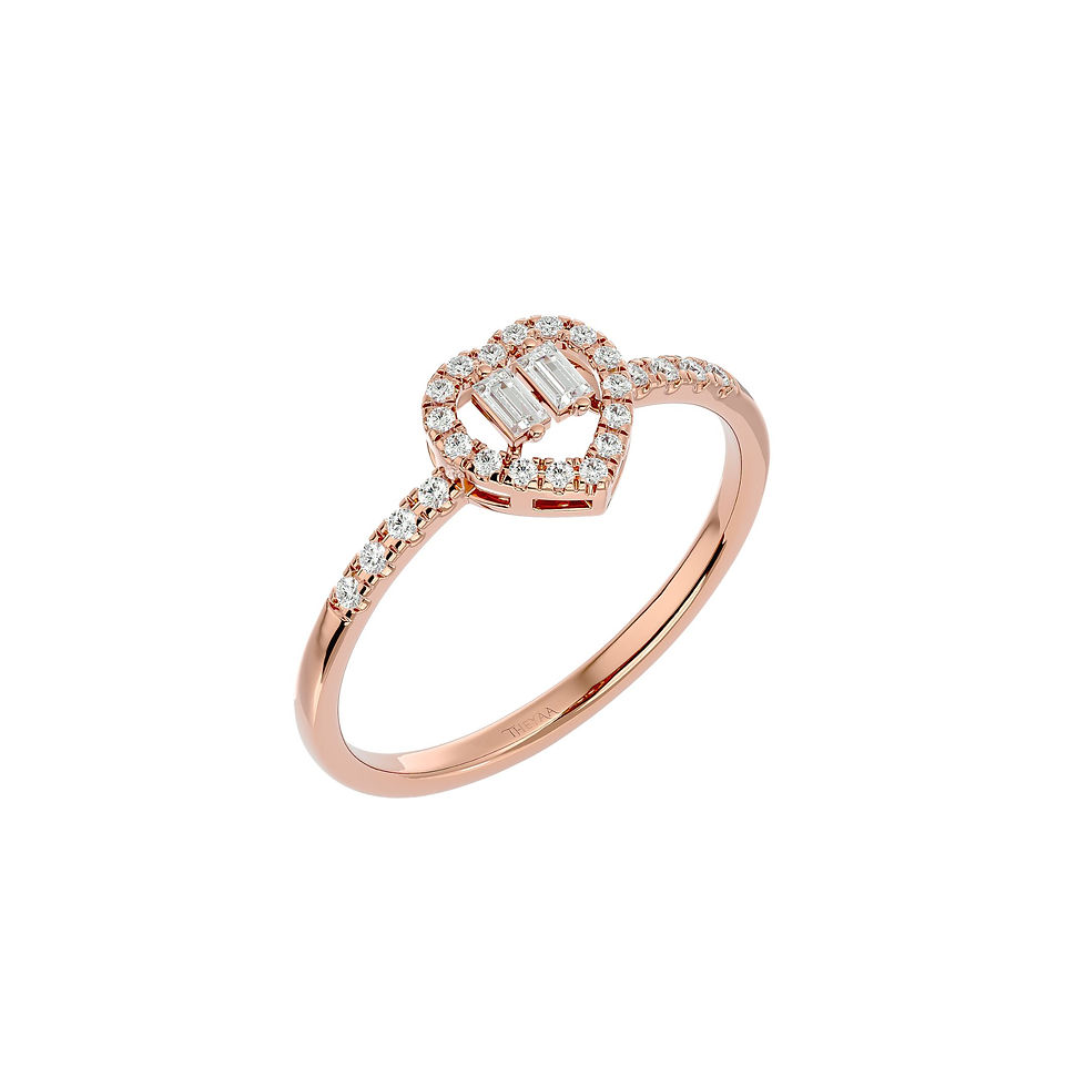 Thumbnail: Heart Ring with Baguette Diamonds