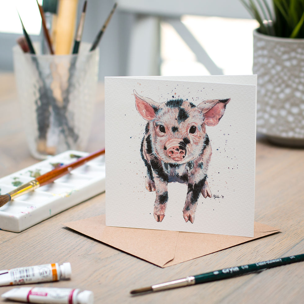 'Squiggles' Piglet Card