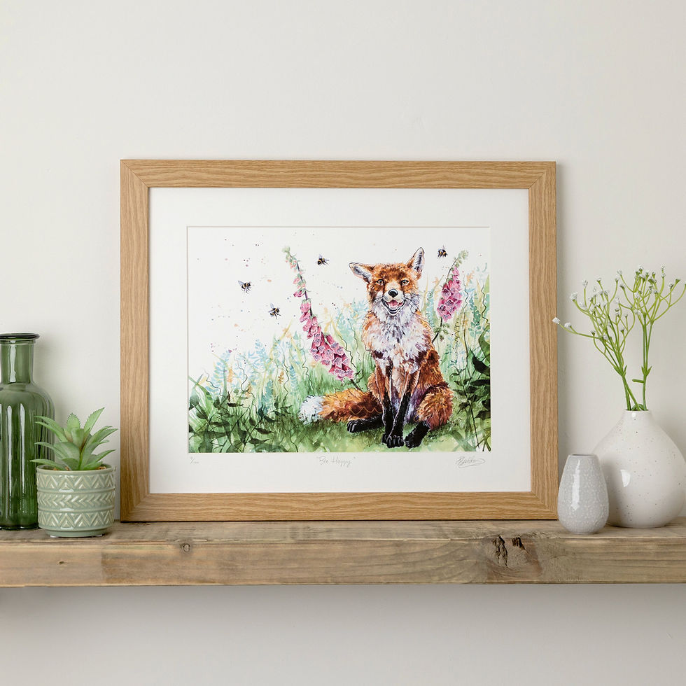 Thumbnail: 'Bee Happy' Limited Edition Fox Print