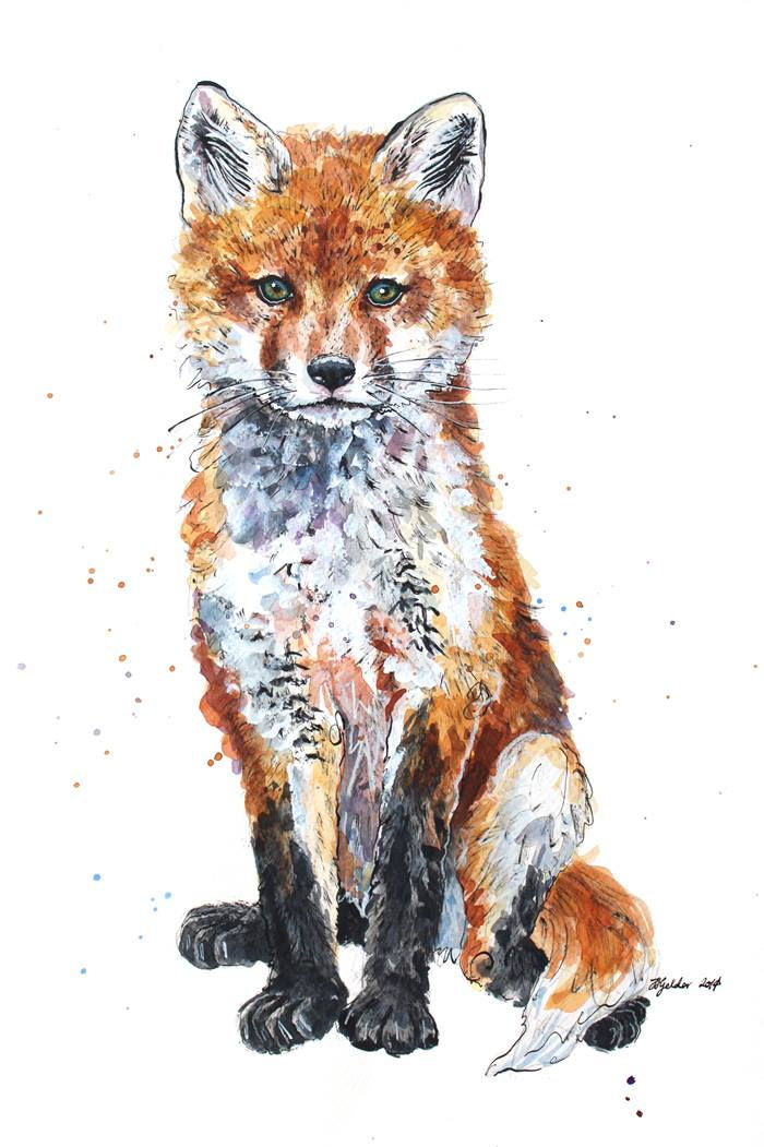 Limited edition fox cub print