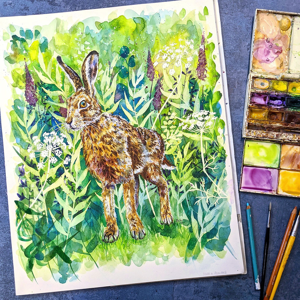 Thumbnail: 'Briony' Original Hare Painting