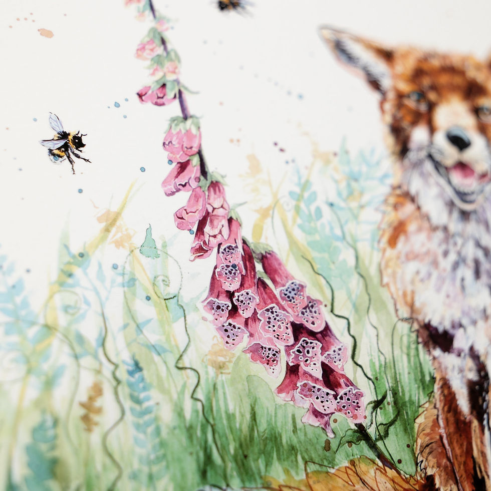 Thumbnail: 'Bee Happy' Limited Edition Fox Print