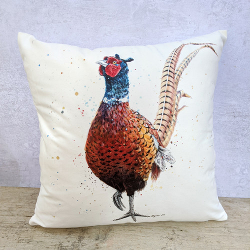 Pheasant Soft Cushion Jina Gelder Illustration