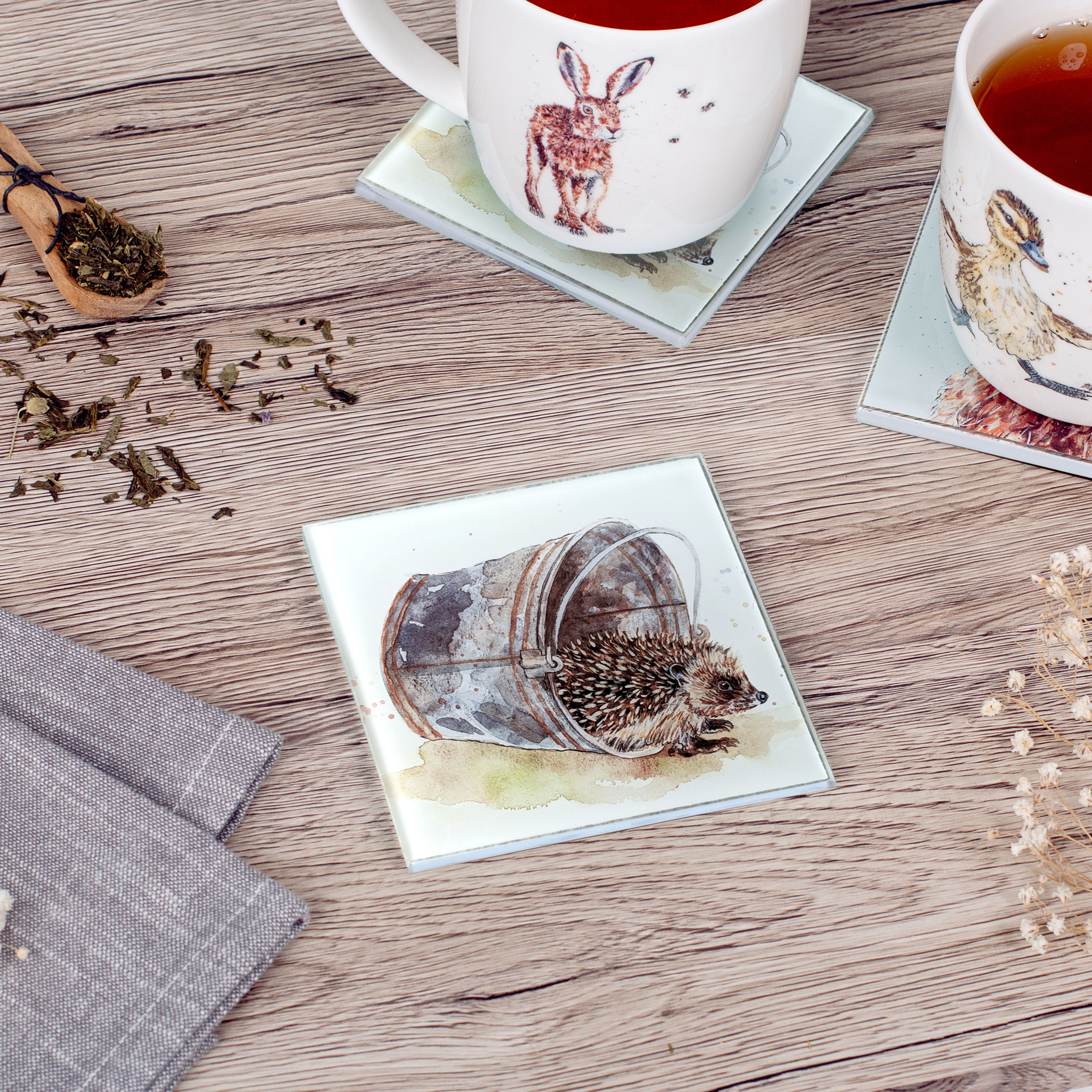 'Twinkle' Hedgehog Glass Coaster