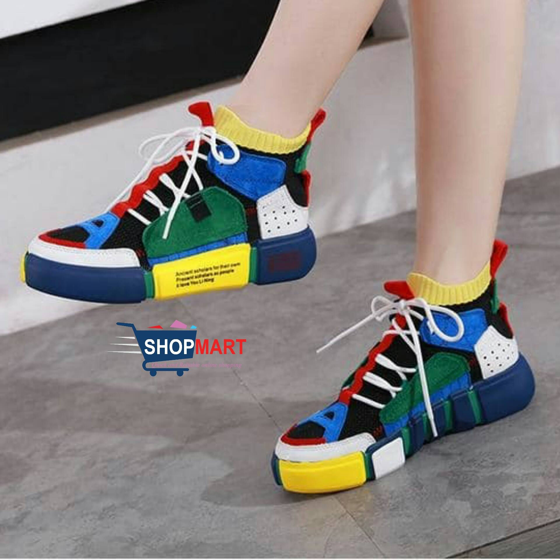 colored sneakers