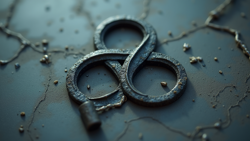 Close-up view of a symbolic structure representing the Lacanian triad