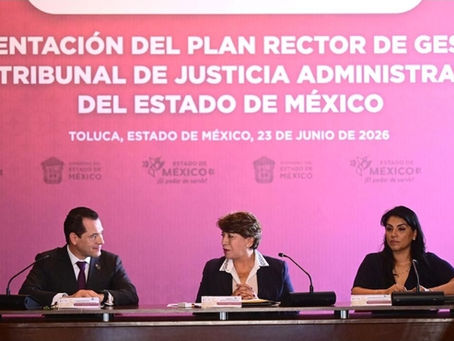Respalda Delfina Gómez Plan Rector del Tribunal de Justicia Administrativa del EdoMéx