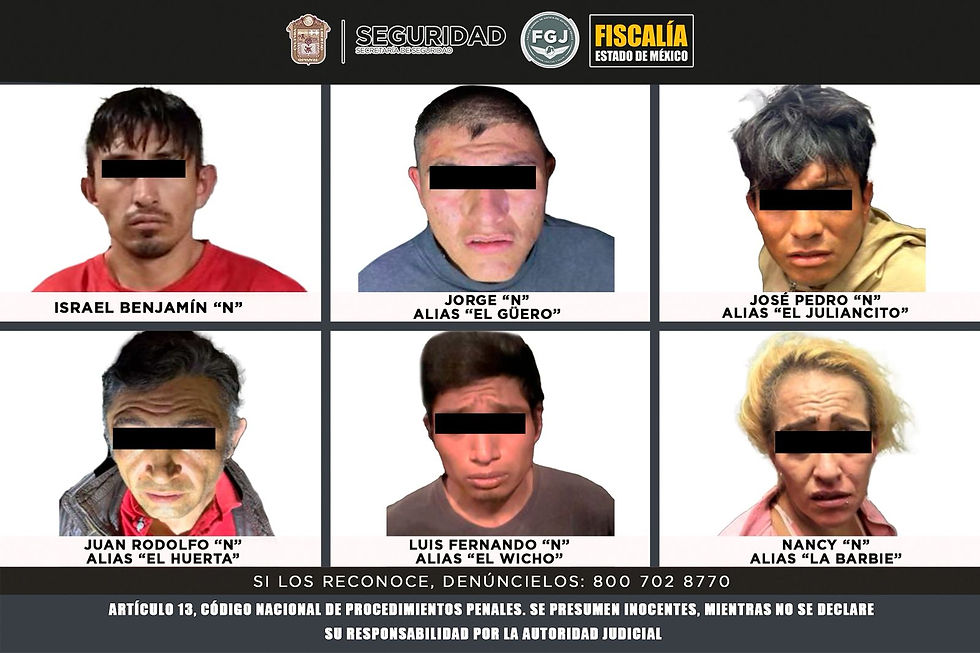 Detienen a una mujer y cinco masculinos investigados por triple homicidio