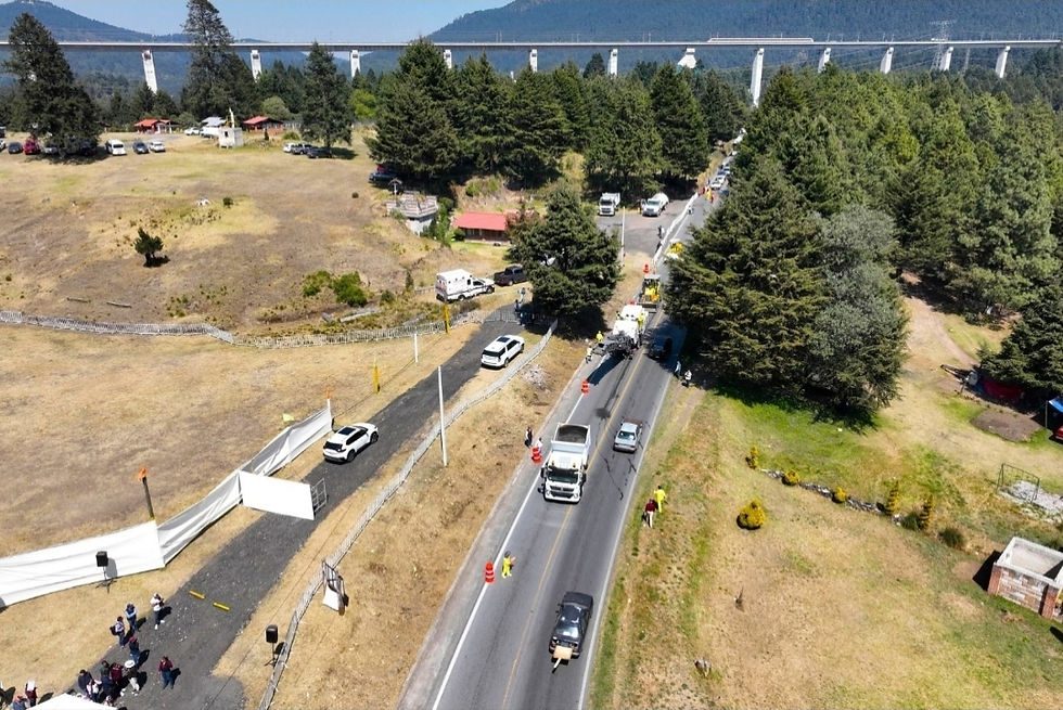 GEM reporta 82% de avance en reconstrucción de carretera Ocoyoacac-Tenango del Valle