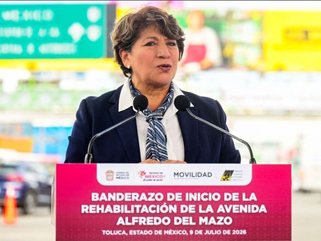 Arranca Gobernadora Delfina Gómez rehabilitación de Avenida Alfredo del Mazo en Toluca