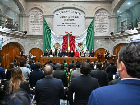 Recibirá Congreso mexiquense informe de la gobernadora este 30 de septiembre