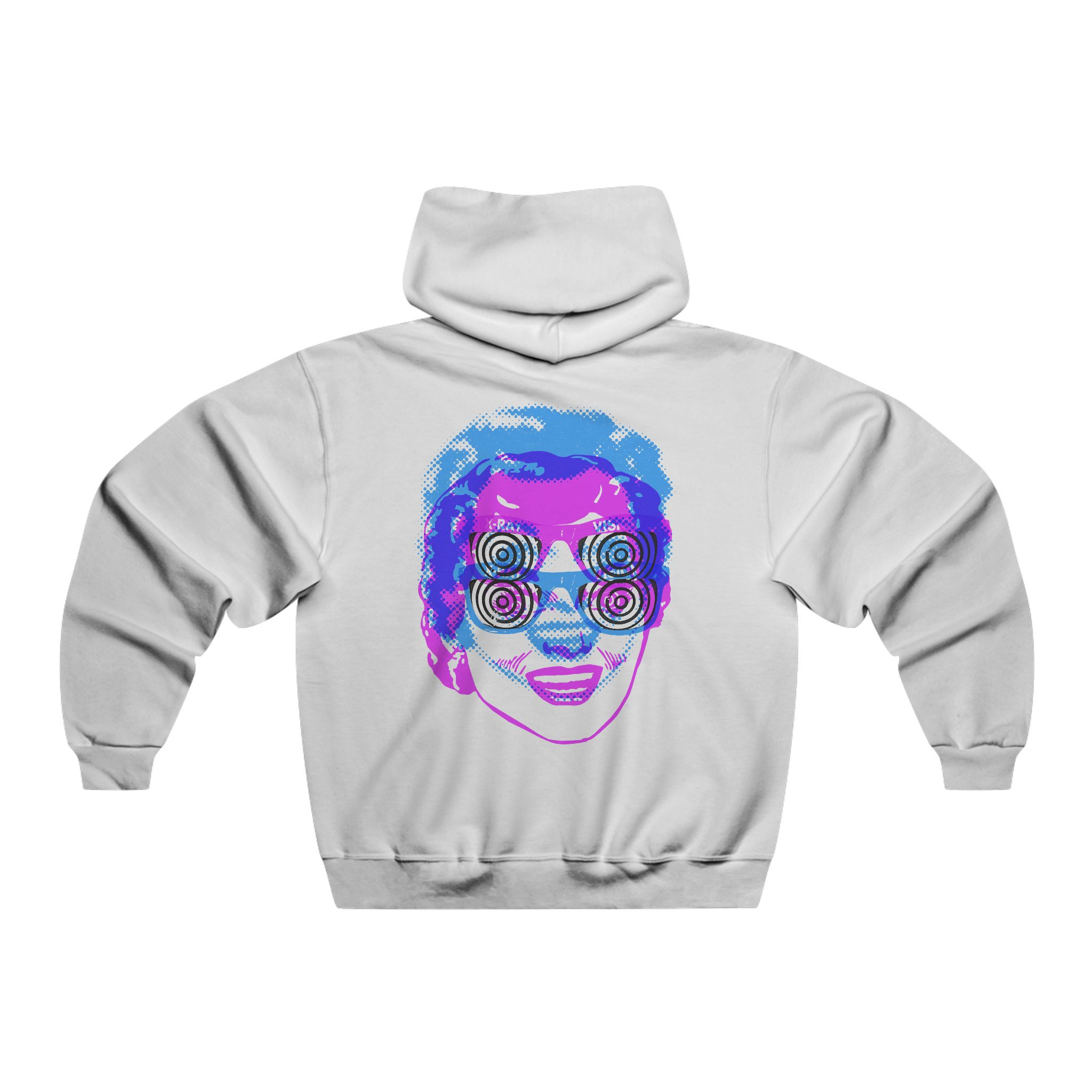 X-Ray Face Graphic Hoodie (Pink and Blue)