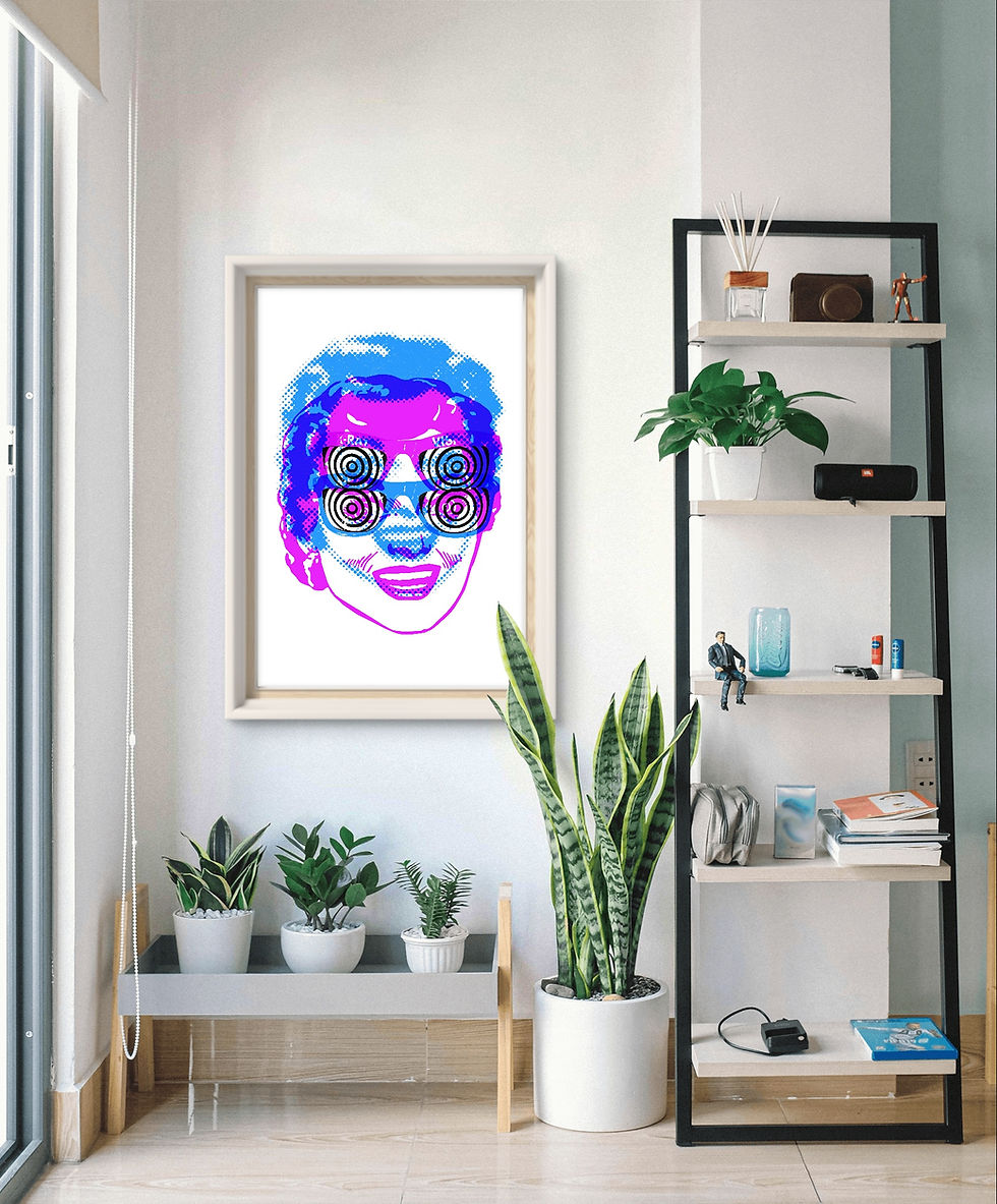 Thumbnail: "X-Ray Face" (Pink and Blue) Print