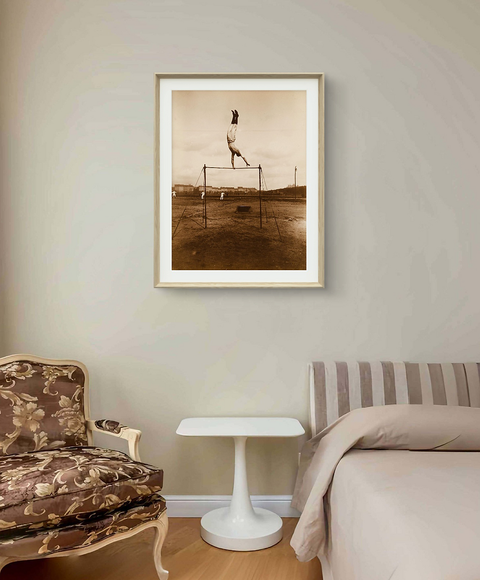 Thumbnail: Gymnast on Horizontal Bar - Vintage Photograph - Early Sports Photography