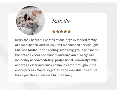Client Testimonials - Google Reviews - KerryAnne Photography