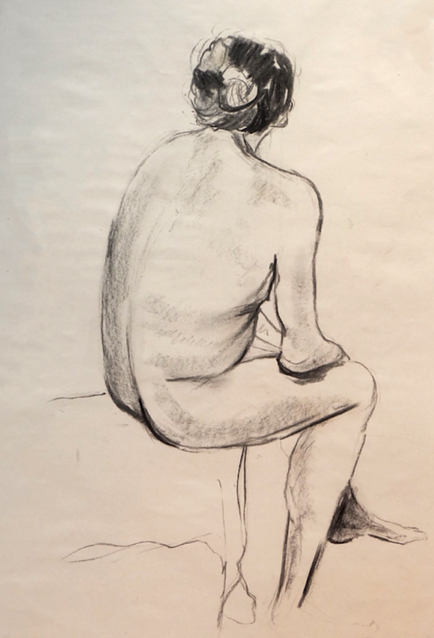 ‘Untitled 1’  2021, 42cm x 59.4cm, Charcoal on Newsprint