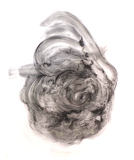 Tipping Point for The Resilient (II) 2021, 42cm x 59.4cm, Charcoal on Newsprint.png