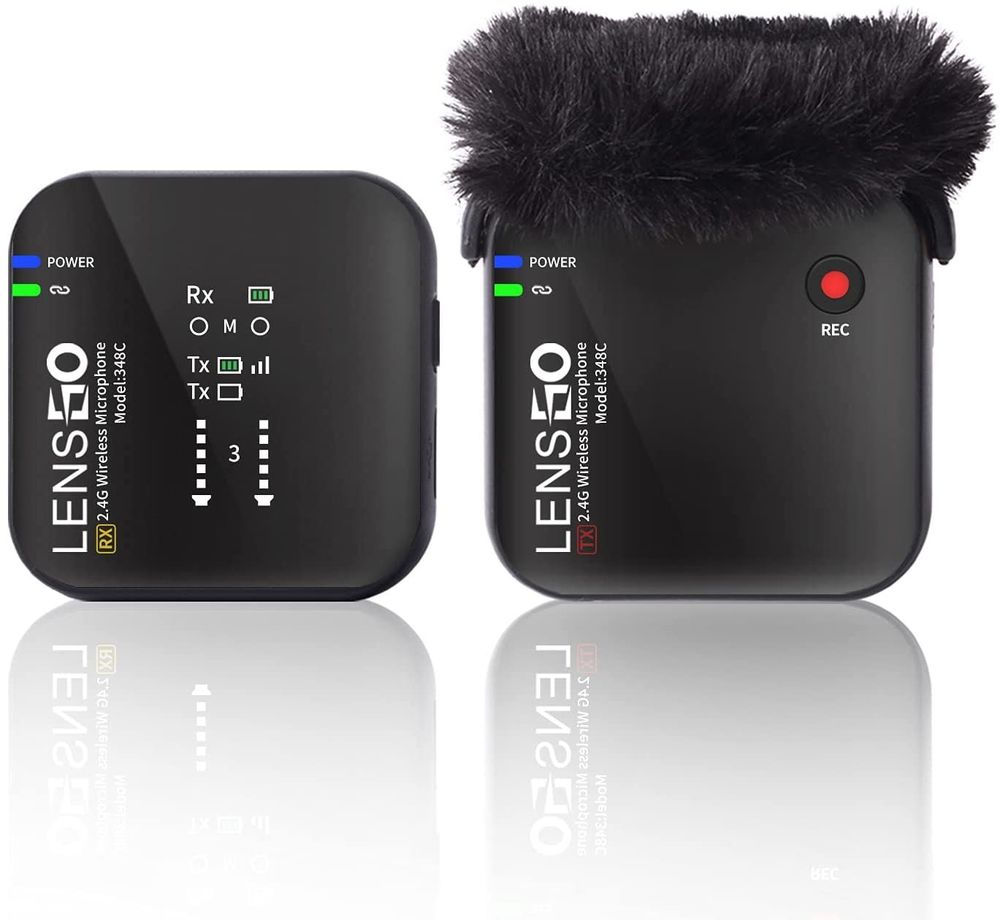 Lensgo 348C Siyah 1V1 Kablosuz Tekli Mikrofon Seti 1 verici 1 alıcı