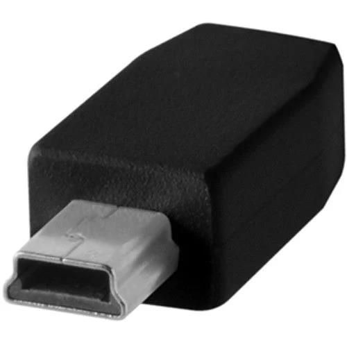 Küçük resim: Tether Tools TetherPro USB-C to 2.0 Mini-B 5-Pin 4.6m Bağlantı Kablosu 480 Mbps siyah tether kablosu