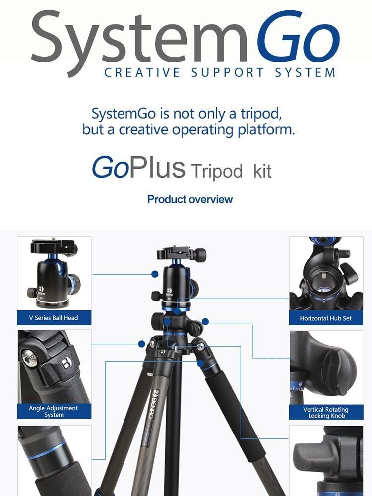 Küçük resim: Benro FGP28CV2 Carbon Fiber Tripod SYSTEM GO 14 Kg Taşıma Kapasiteli