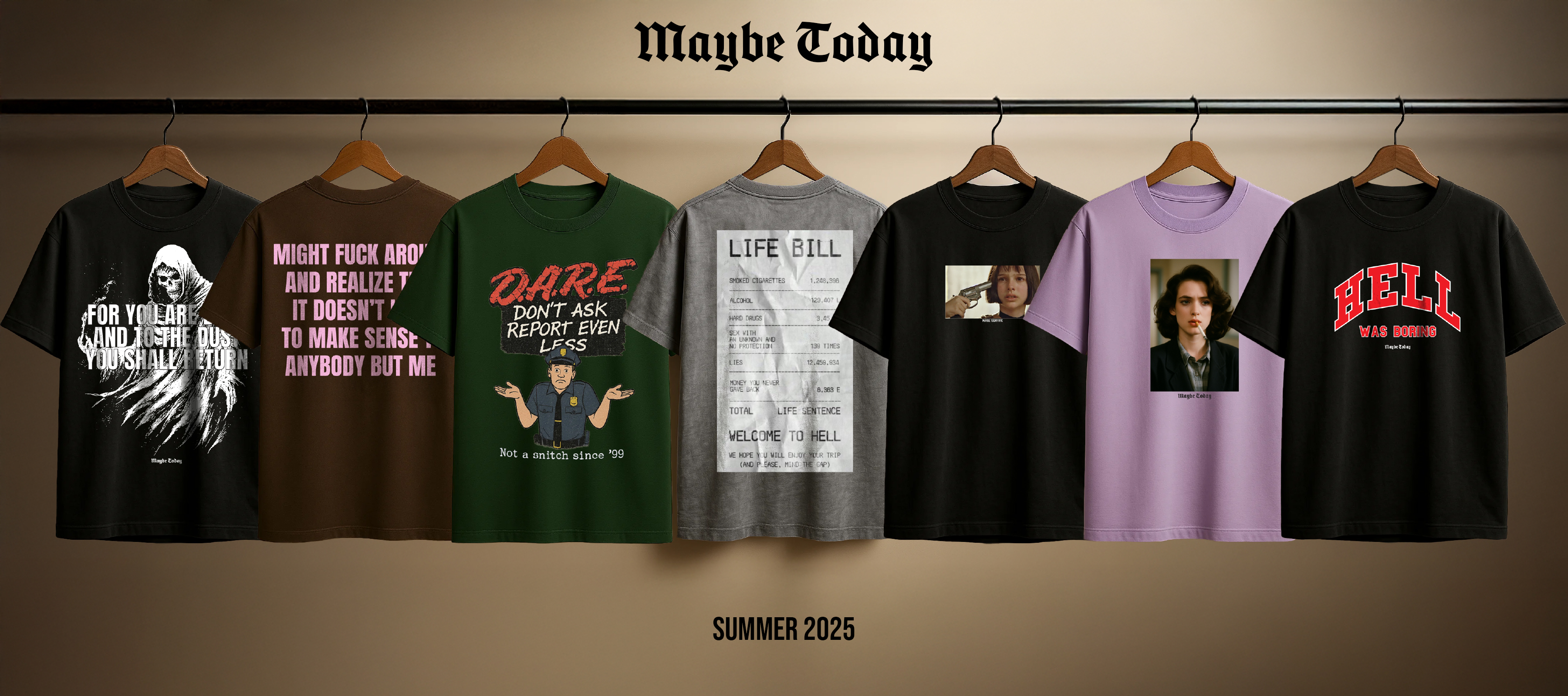 Maybe Today accessories — cargo pants, beanie, vest, hoodie
