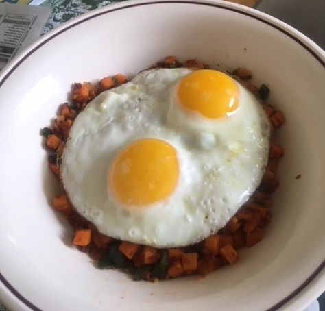 Sweet Potato, Poblano & Soyrizo Hash