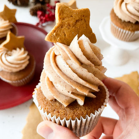 Gluten Free Gingerbread Cupcakes with DYI Brown Rice Flour Mix with Cinnamon Buttercream