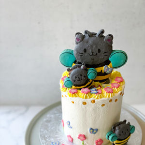 Bumblebee Cat Macaron Birthday Cake