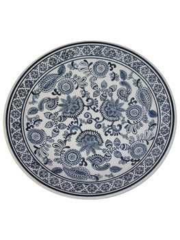 Blue and White China Plate