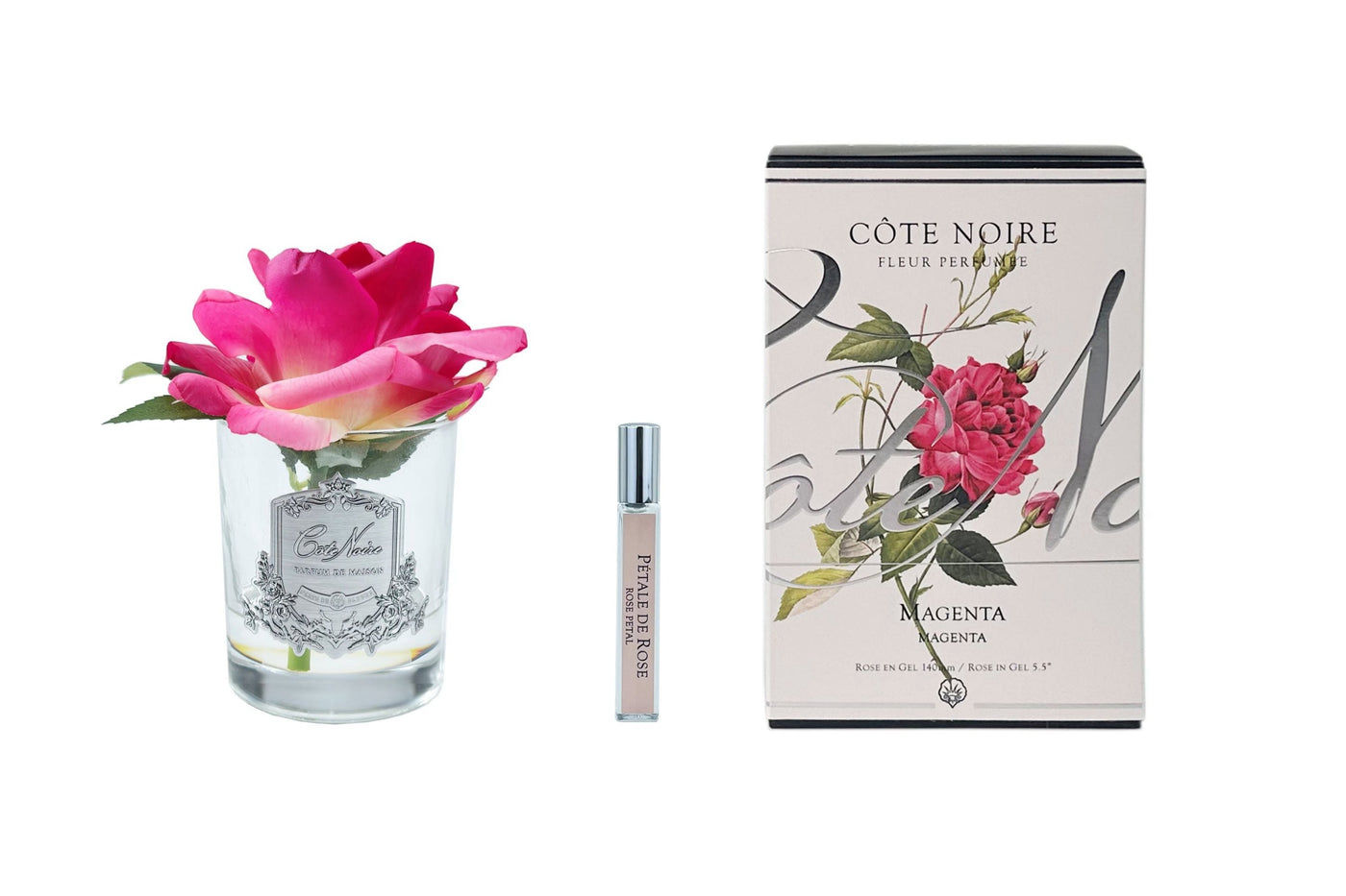 Cote Noire Perfumed Natural Touch Single Rose – Clear – Magenta