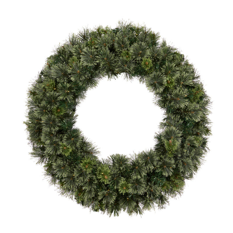 90CM FROSTED SCOTCH PINE WREATH - 100 LED